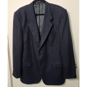 Loro Piana Italy Agostino 100% Cashmere Navy Blue Single Breast Blazer 46R Lined